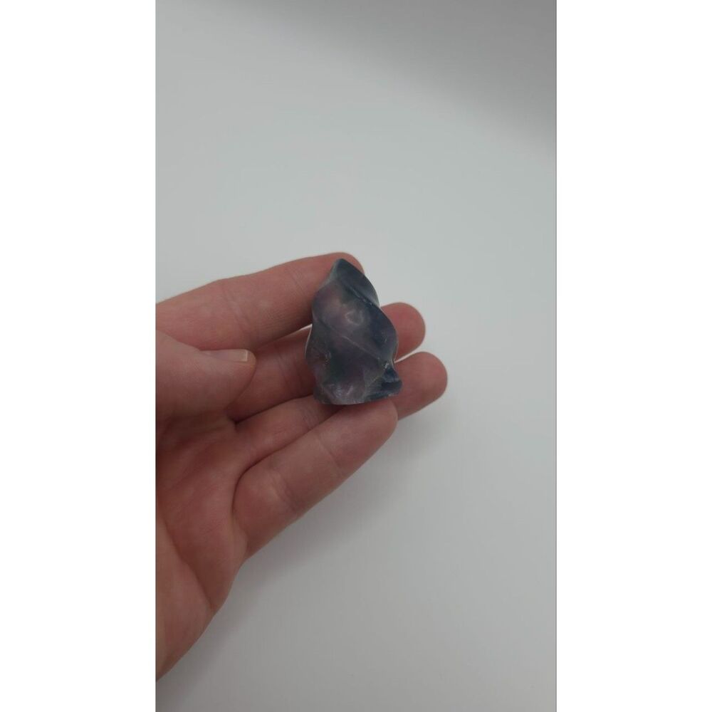 Purple Green Fluorite Flame Carving Polished Crystal Freeform
